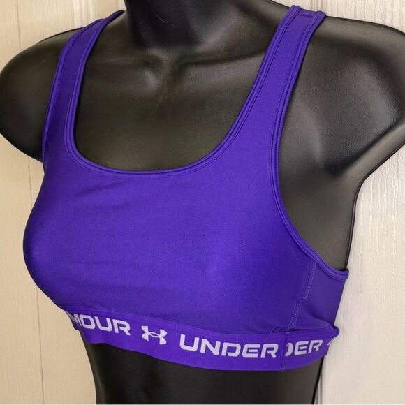 Under Armour Women's Mid Crossback Sports Bra Purple Small - Picture 3 of 8